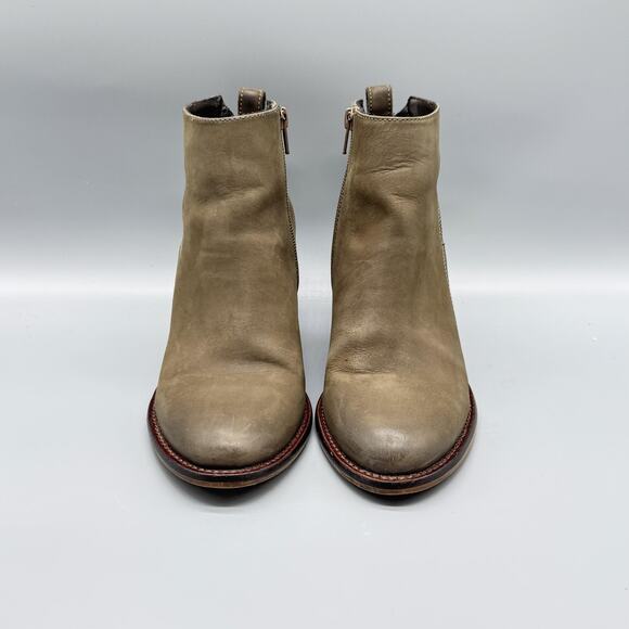 Blondo Boots Womens 8 Brown Waterproof Leather Ankle Side Zip Nivada Block Heel - Picture 3 of 10